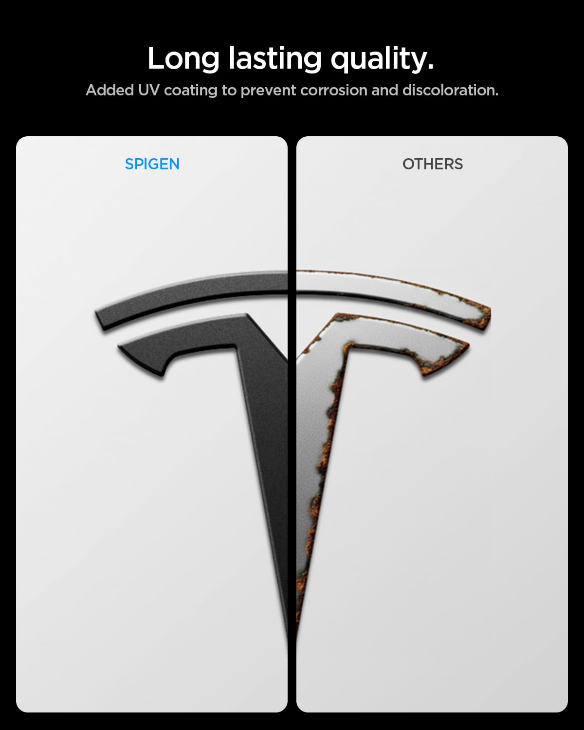 Spigen Tesla Model Y Juniper front emblem badge view 6