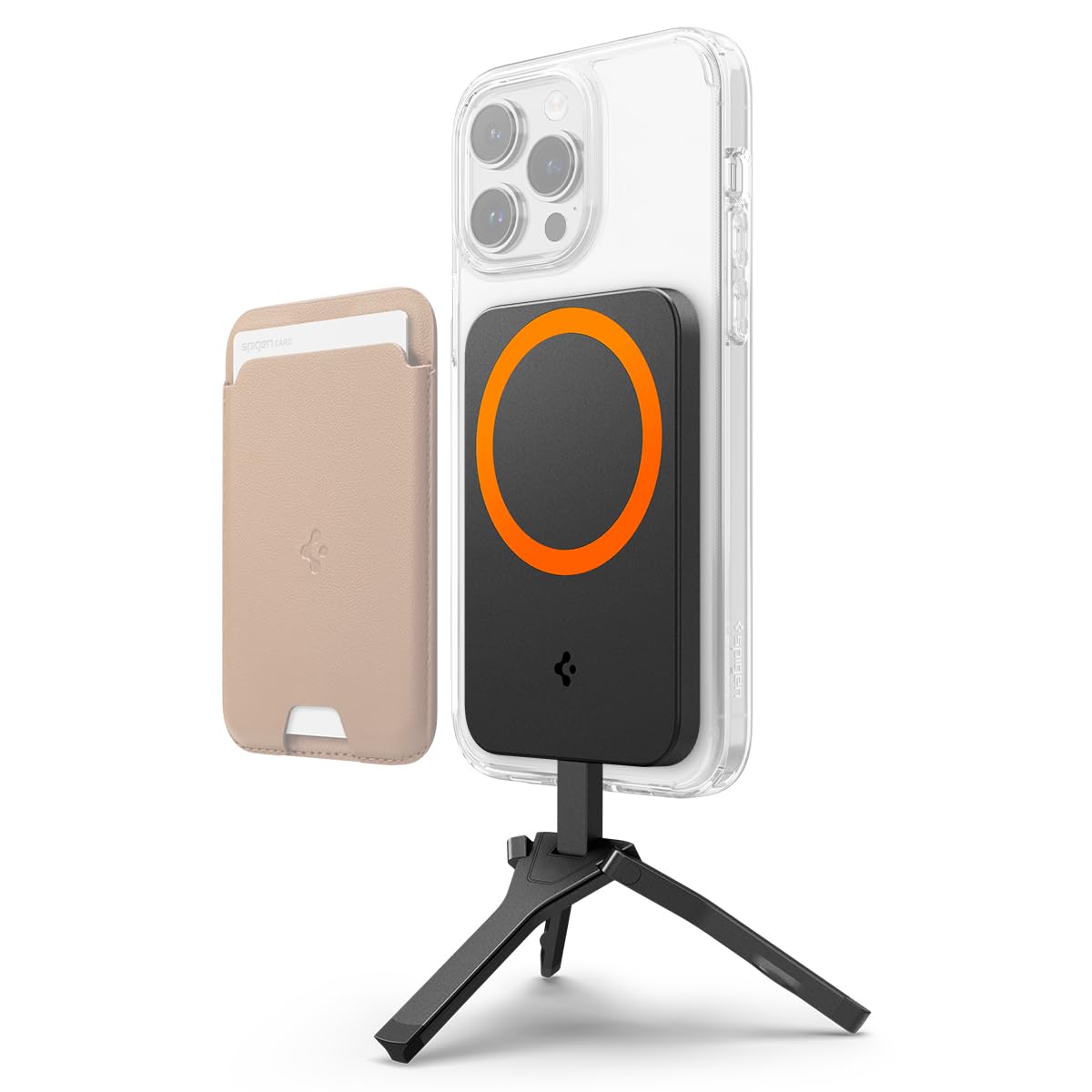 Spigen S319 MagFit+ Magnetic Tripod Phone Stand - Black - image 1