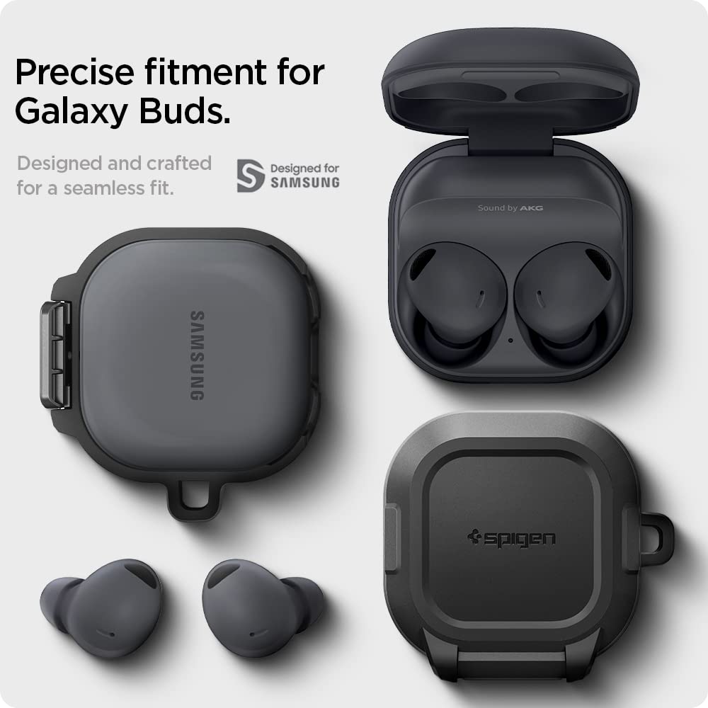 Spigen Galaxy Buds 2 Case - Lock Fit - Matte Black - image 2