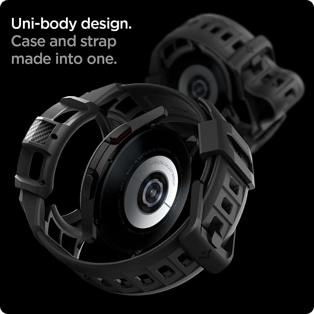 Spigen Galaxy Watch 4 Classic 46mm Case + Band - Rugged Armor Pro - Charcoal Gray - image 4