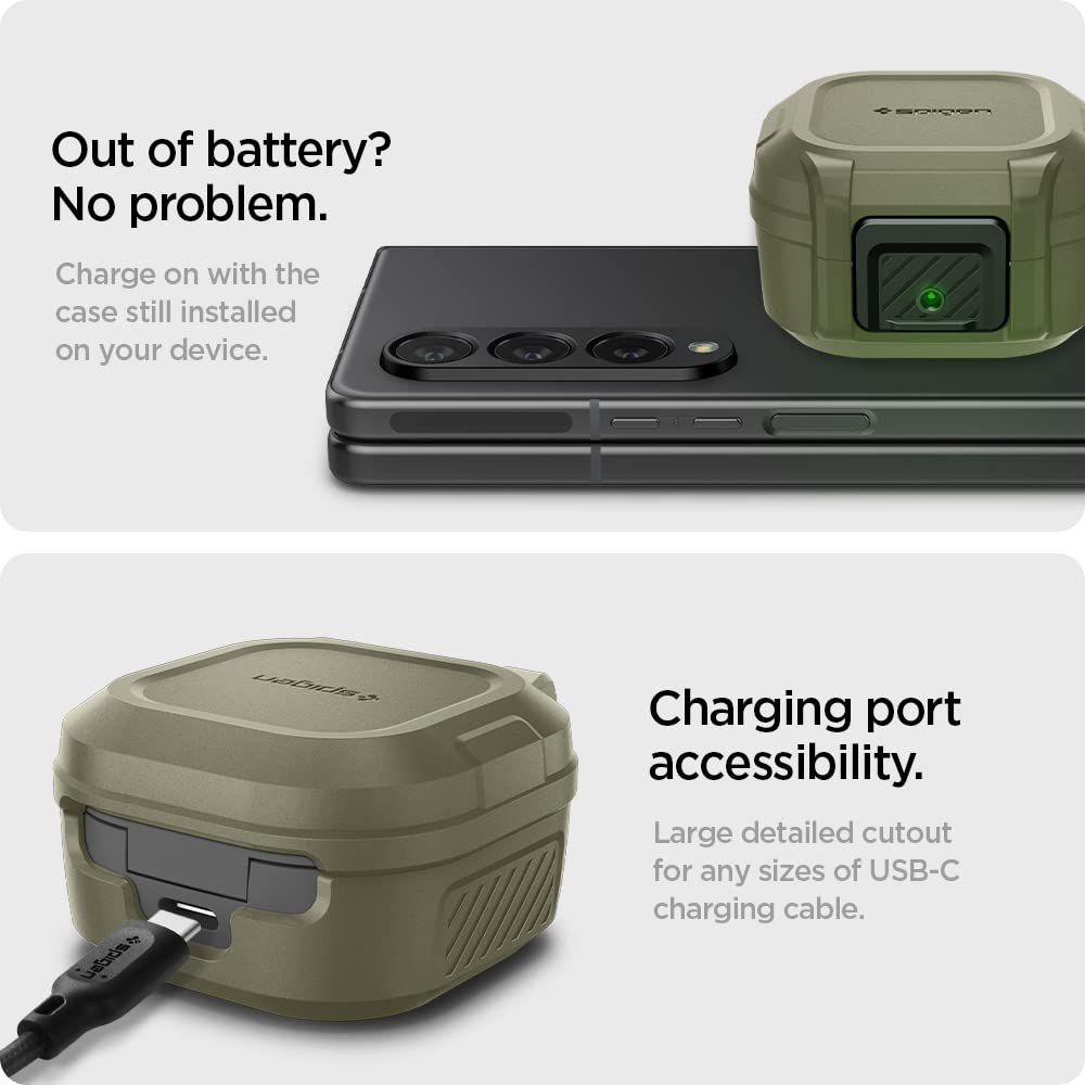 Spigen Galaxy Buds 2 Case - Lock Fit - Vintage Khaki - image 7