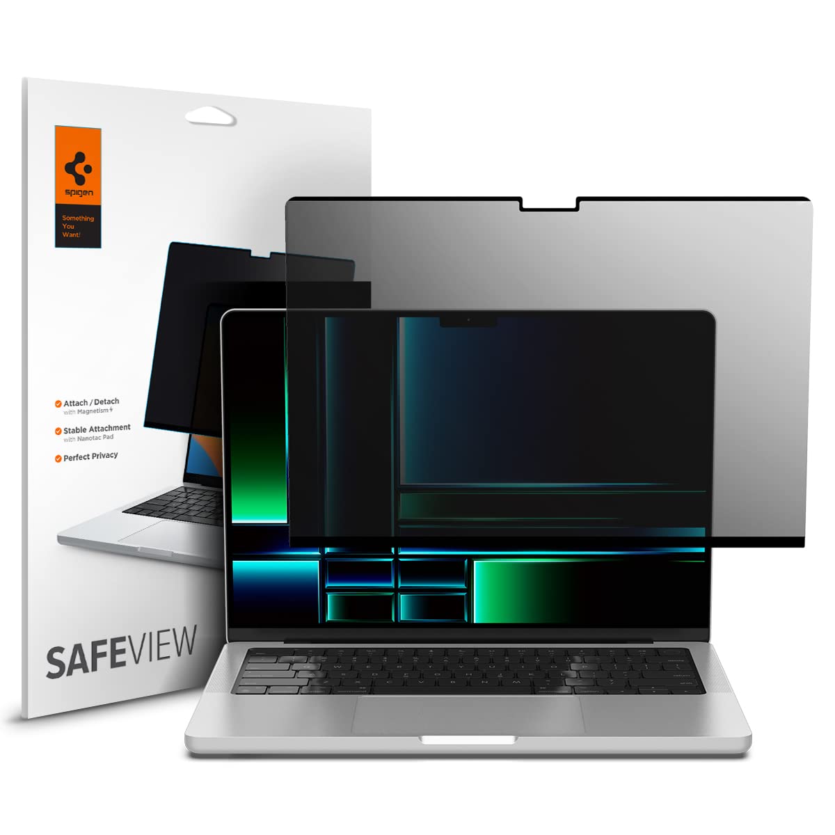 Spigen MacBook Pro 14-inch SafeView privacy screen - Transparency - image 1