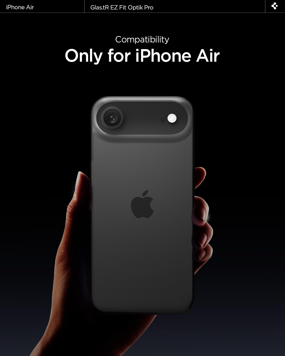 Spigen iPhone Air Lens Protector Optik Pro EZ Fit 2 Pack - Black - image 2