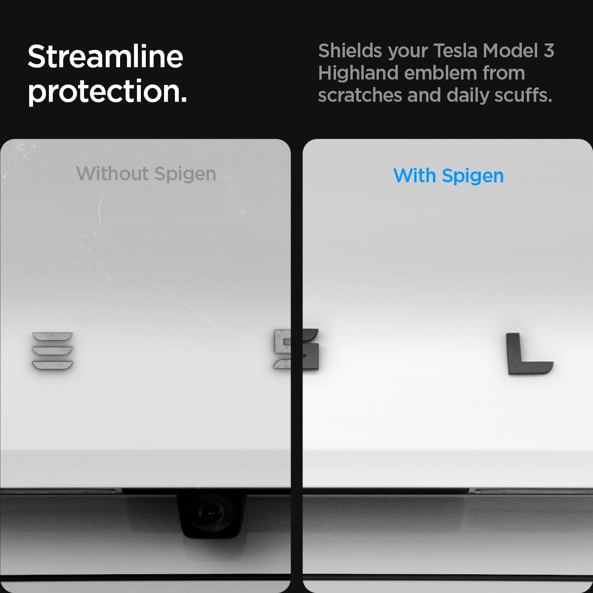 Spigen Tesla Model 3 Highland Rear Emblem Cover Set - Black - image 4