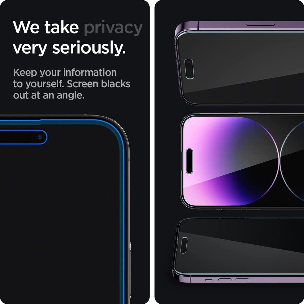Spigen iPhone 14 Pro Max Screen Protector GLAS.tR EZ Fit Privacy (2 Pack) - iPhone 14 Pro Max - Privacy - image 4