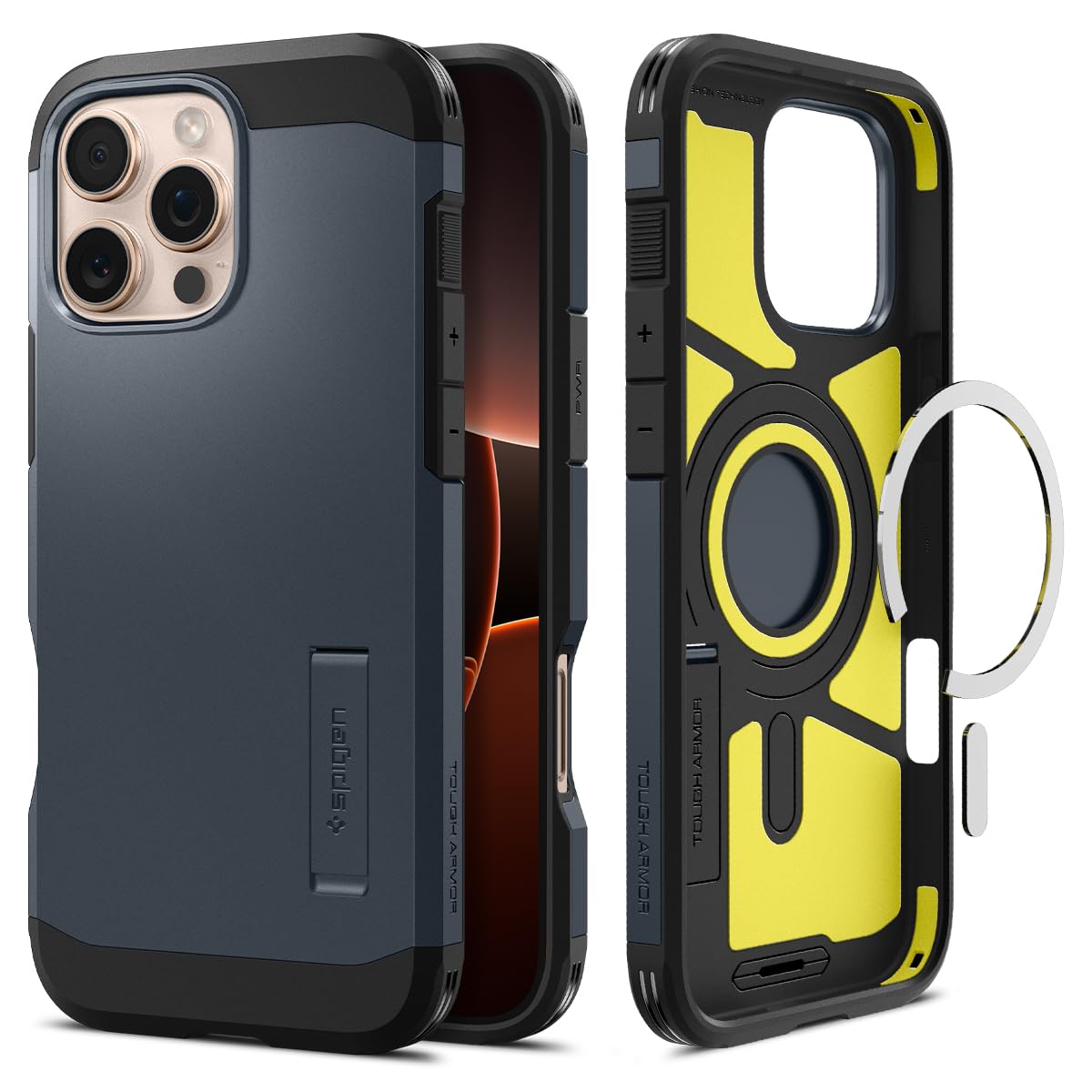 Spigen iPhone 16 Pro Case Tough Armor MagFit - Metal Slate - image 1