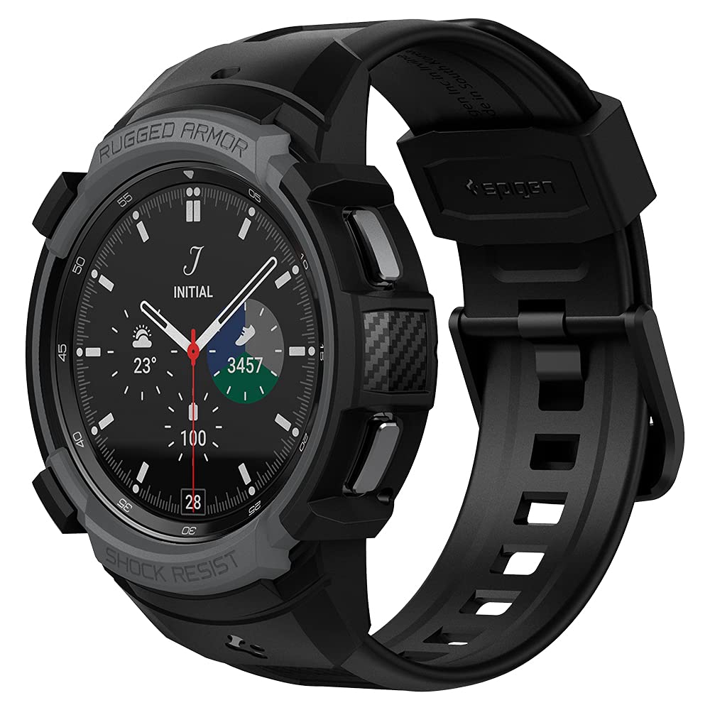 Spigen Galaxy Watch 4 Classic 46mm Case + Band - Rugged Armor Pro - Charcoal Gray - image 1
