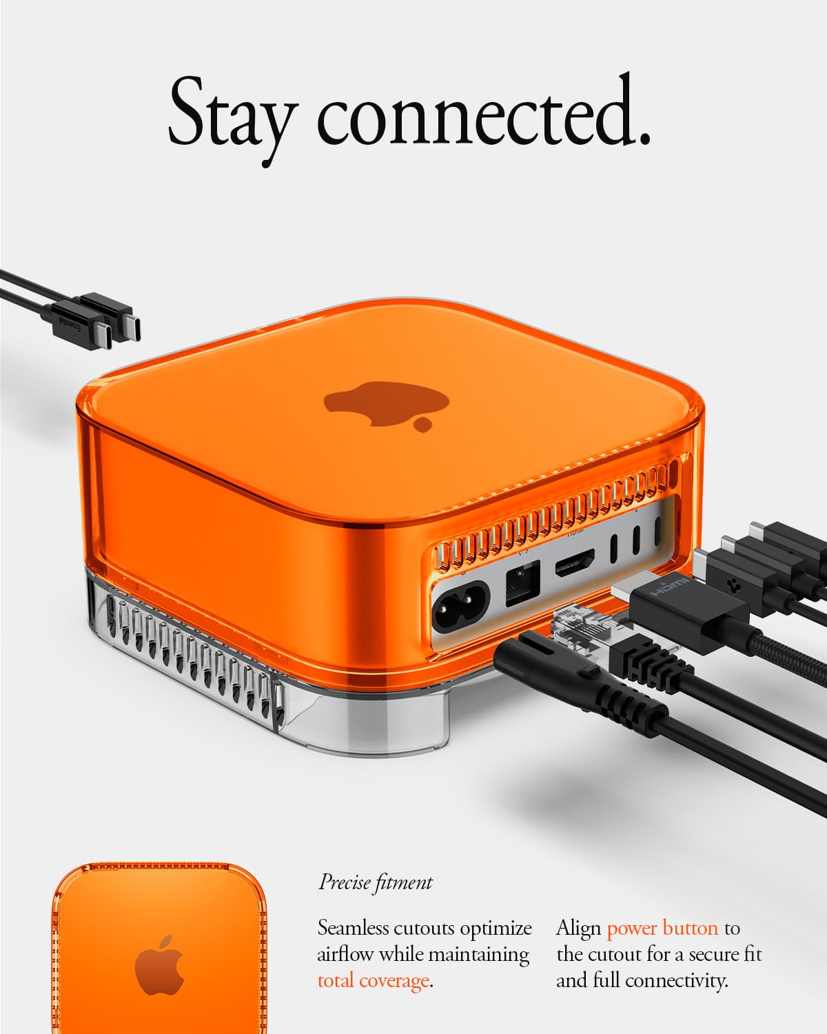 Spigen Classic C1 Filter Case Stand for Mac mini M4 and M4 Pro - Tangerine - image 6