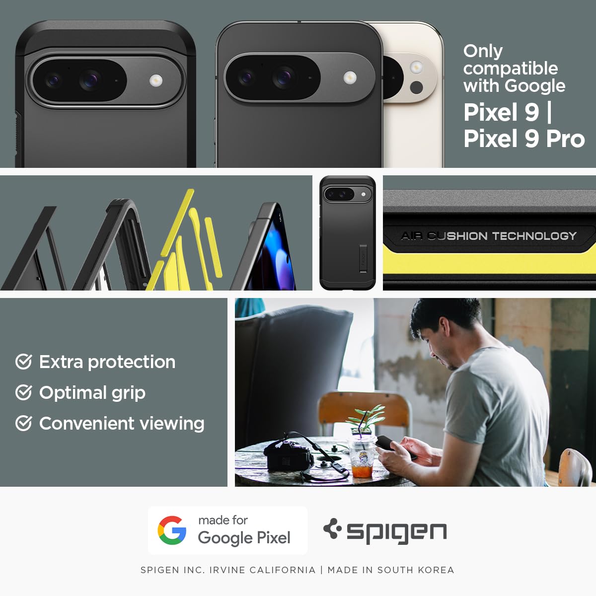 Spigen Tough Armor Google Pixel 9 Pro / Pixel 9 Kickstand Case - Black - image 2