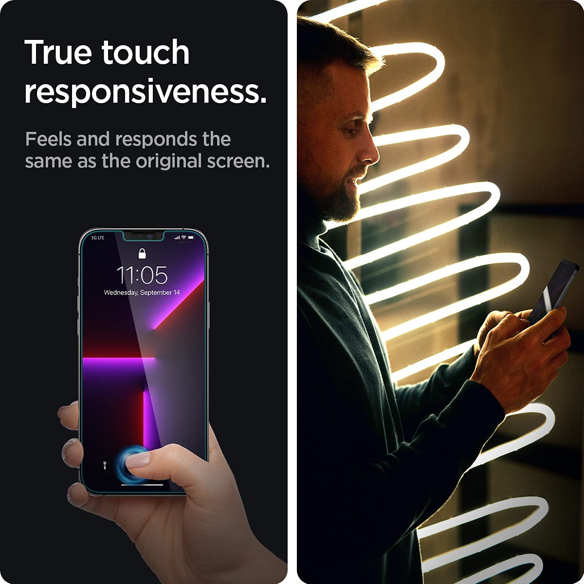 Spigen iPhone 14 Plus and 13 Pro Max Screen Protector GLAS.tR EZ Fit Privacy (2 Pack) - Privacy - image 4