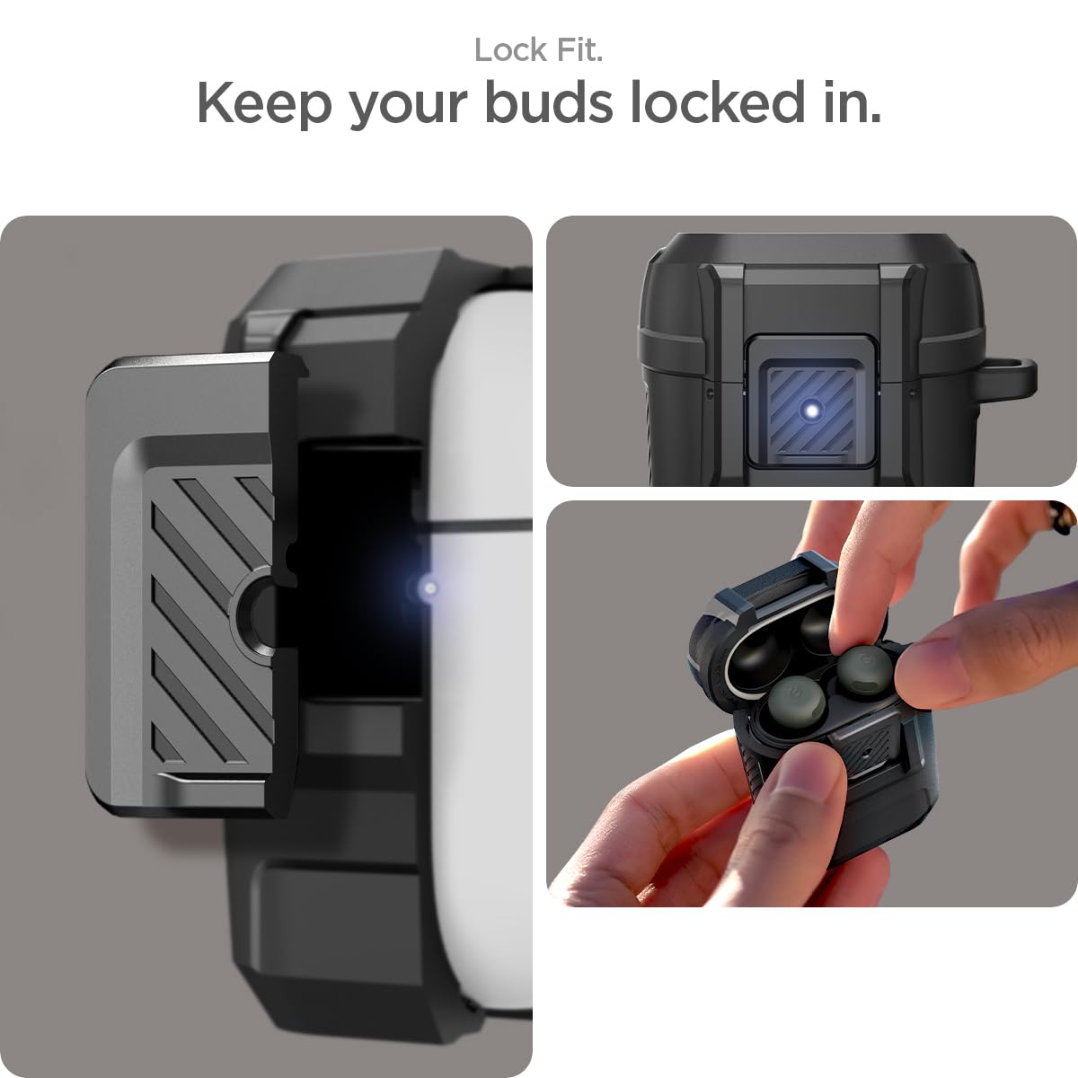 Spigen Lock Fit Google Pixel Buds Pro 2 / Pro Case - Matte Black - image 3