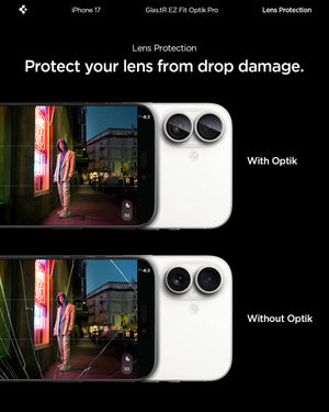 Spigen iPhone 17 Camera Lens Protector GLAS.tR EZ Fit Optik Pro (2 Pack) - Silver - image 5