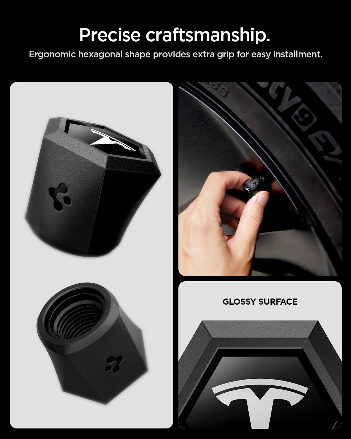 Spigen Magnetic Car Tire Valve Caps – VS100 4-Pack - Silver - image 5