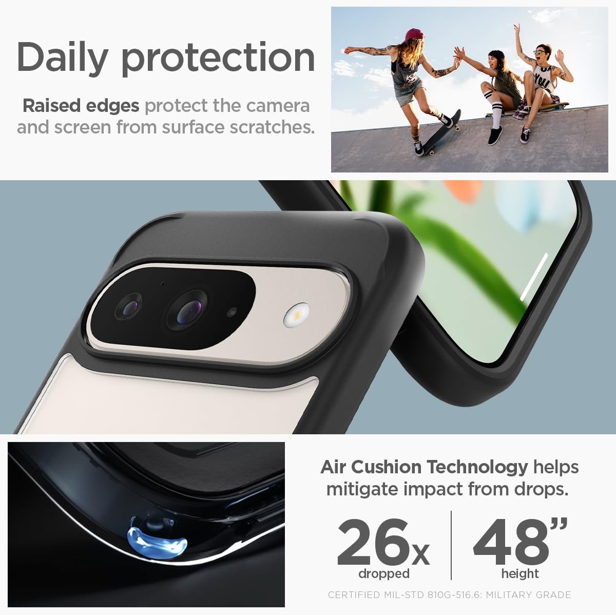 Spigen Google Pixel 9 Pro / Pixel 9 Case Ultra Hybrid - Matte Black image 6