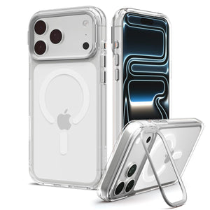 Clear Silver Spigen iPhone 18 Pro / 17 Pro Phone Case – Ultra Hybrid Optik S (MagFit)