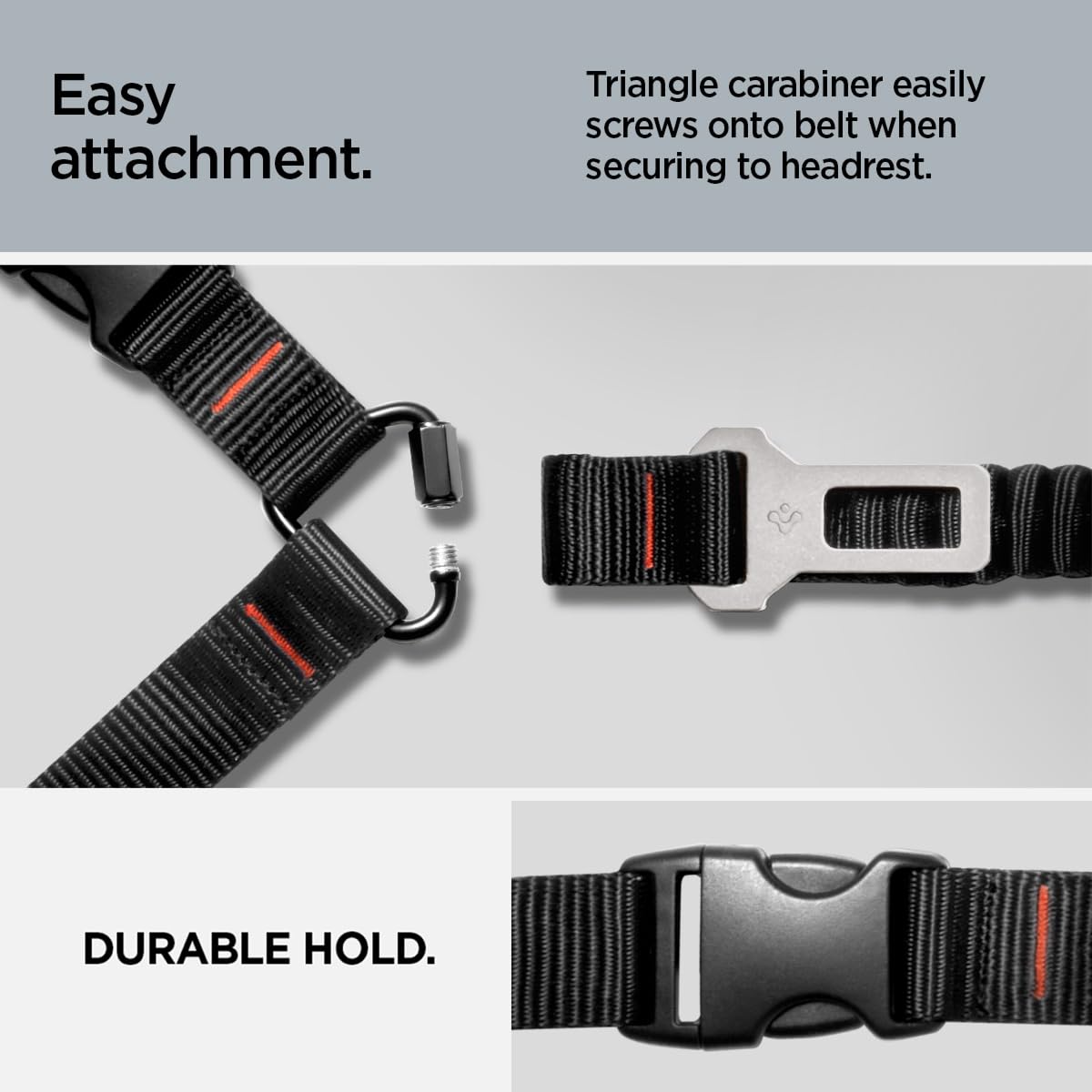 Spigen Dog Car Seat Belt Tether with Dual Attachment - Black - image 4
