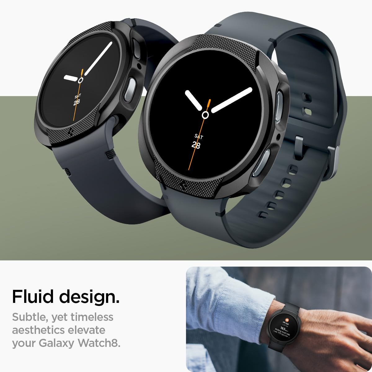 Spigen Galaxy Watch 8 44mm Case - Liquid Air - Matte Black - Matte Black - image 4