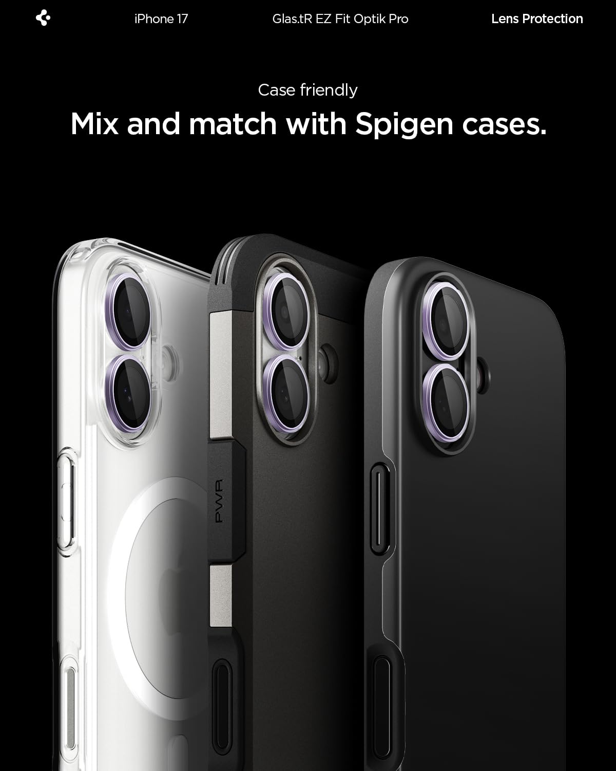 Spigen iPhone 17 Camera Lens Protector GLAS.tR EZ Fit Optik Pro (2 Pack) - Lavender - image 7