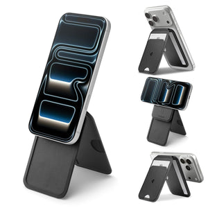 Spigen Slim Fold MagSafe Wallet Stand - Black - 3-Card Tripod - image 1