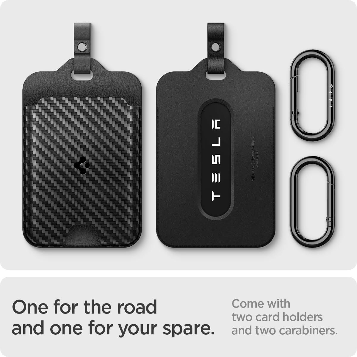 Spigen Universal EV Key Card Holder with Carabiners 2-Pack - Black - image 6