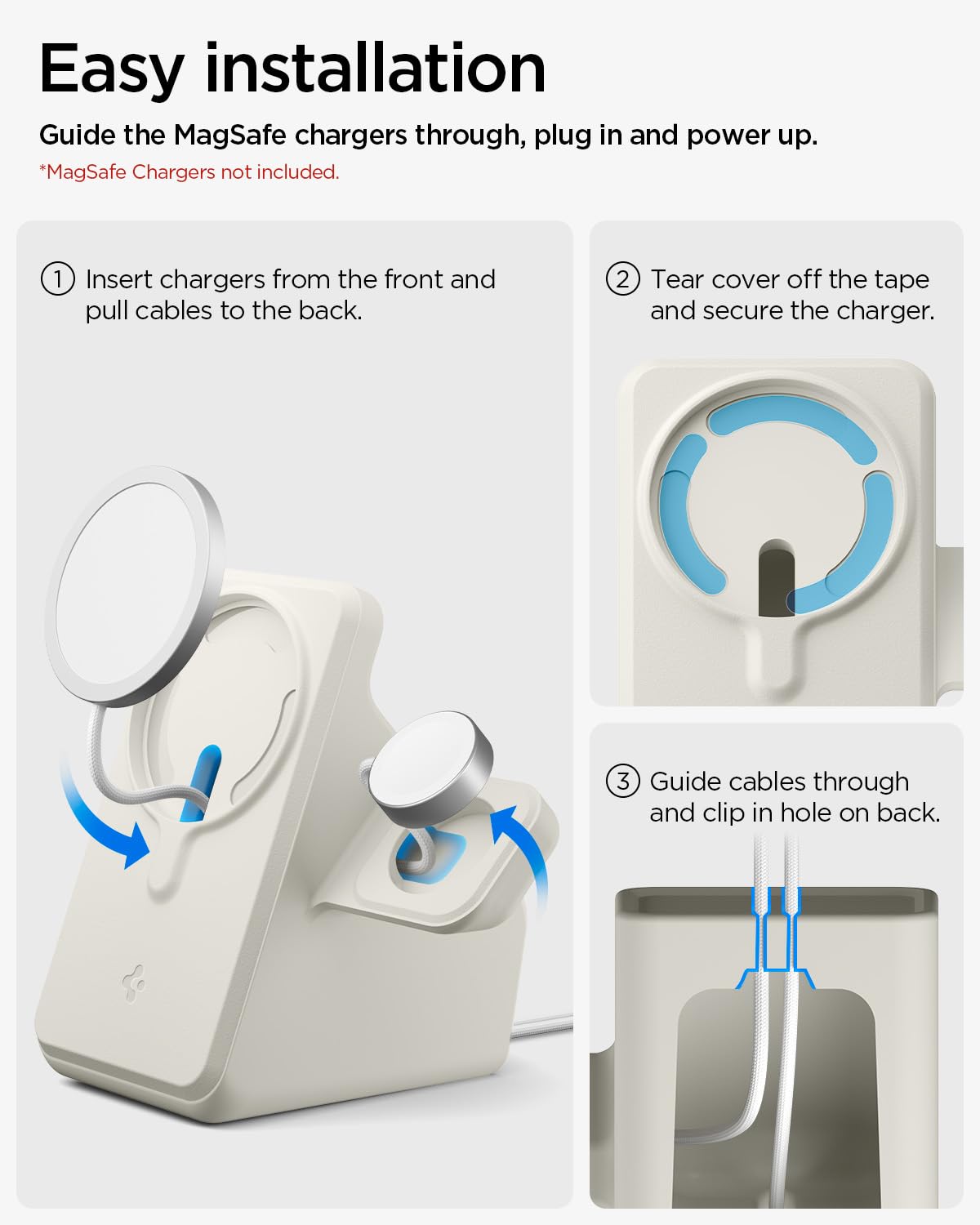Spigen MagFit Duo MagSafe Charging Stand with Apple Watch Charger Holder - Dune Beige - image 7
