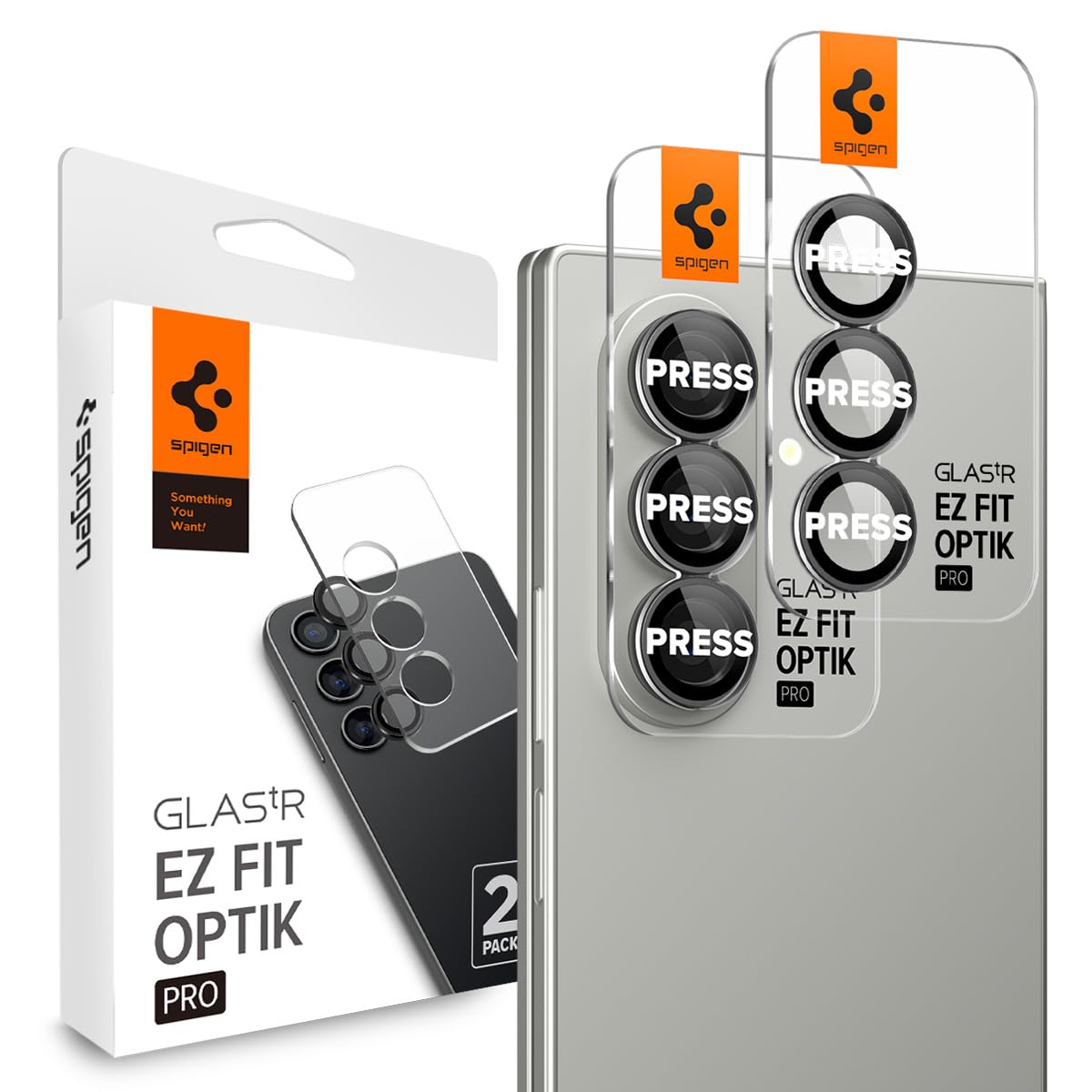 Spigen Galaxy Z Fold 7 Lens Protector - Glas.tR EZ Fit Optik Pro (2 Pack) - Black - image 1