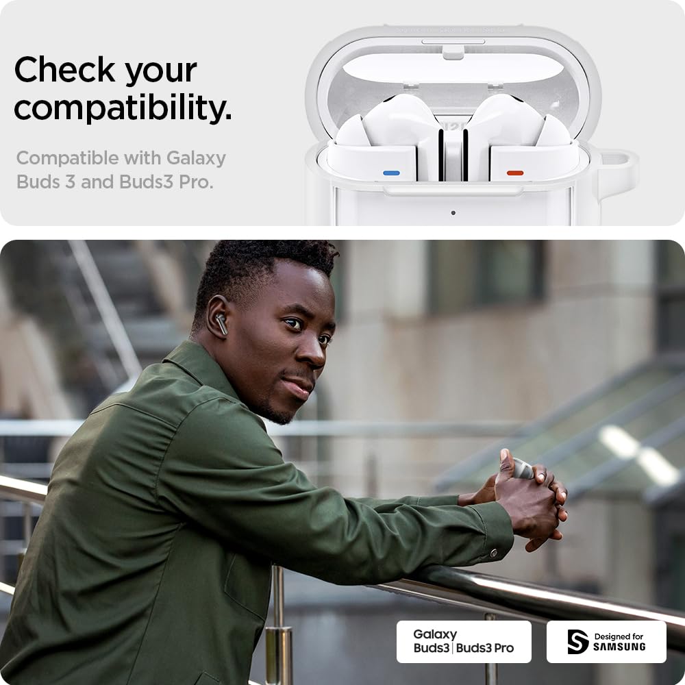Spigen Galaxy Buds 3 FE Case - Ultra Hybrid - Jet White - image 2