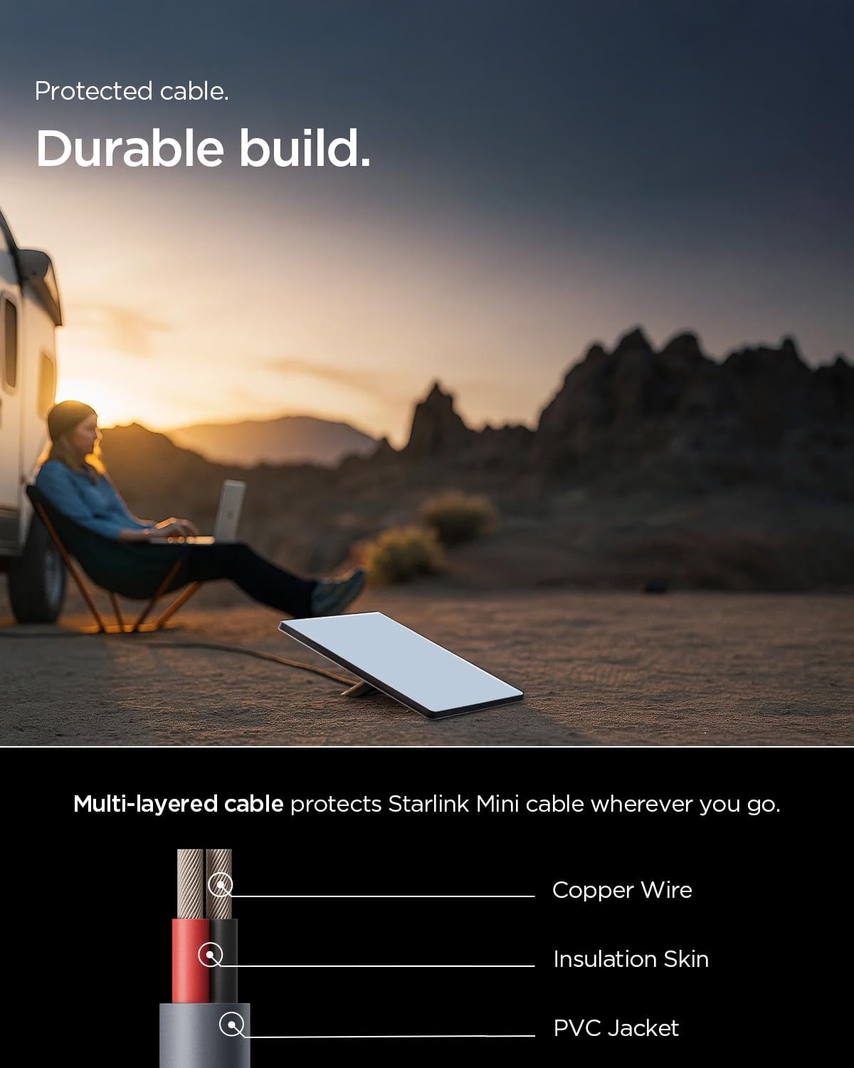 Spigen Starlink Mini USB-C to DC Power Cable 10 ft (3 m) - Gray - image 3