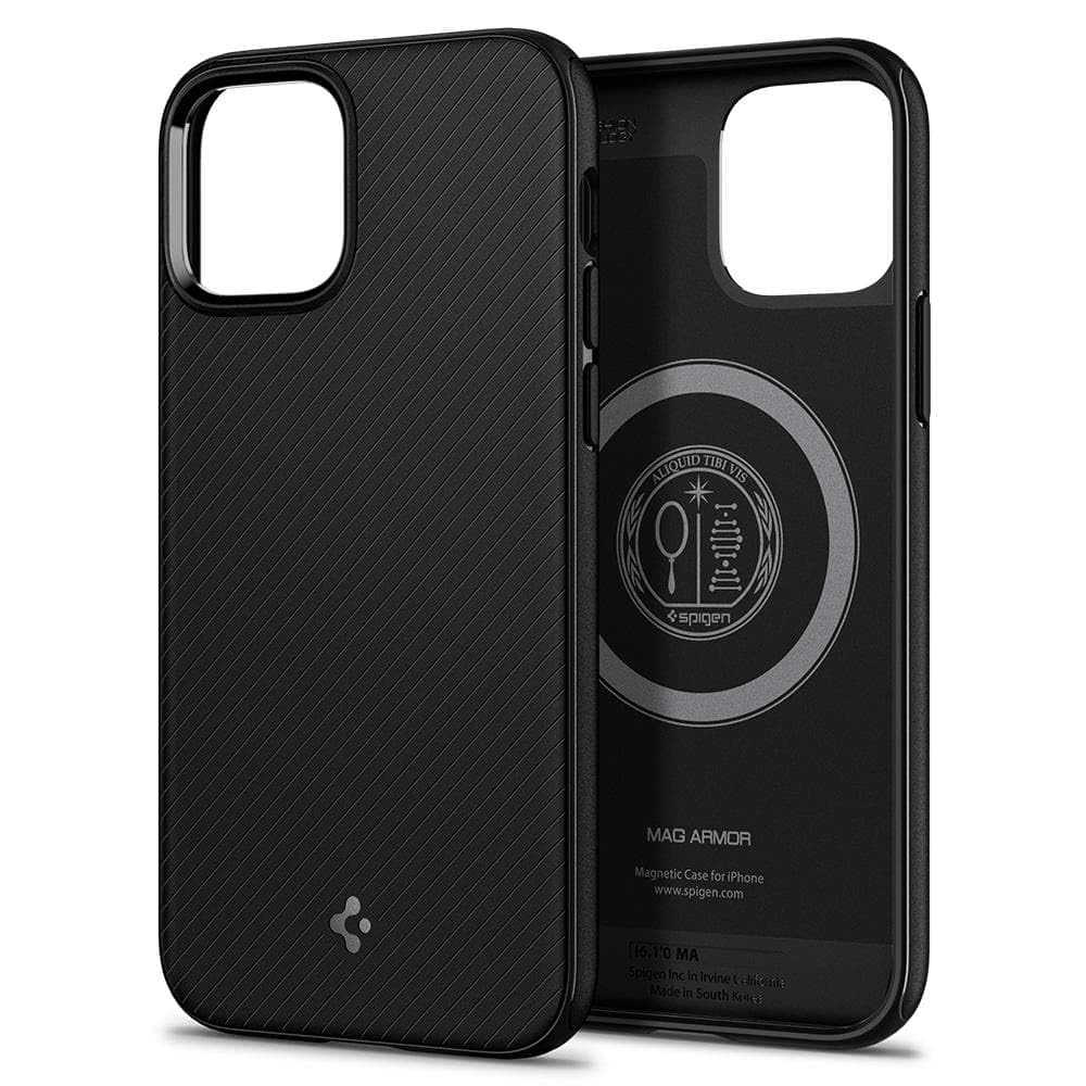 Spigen iPhone 12 and 12 Pro Case Mag Armor MagFit - Matte Black - image 2