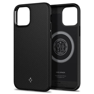 Spigen iPhone 12 and 12 Pro Case Mag Armor MagFit - Matte Black - image 2