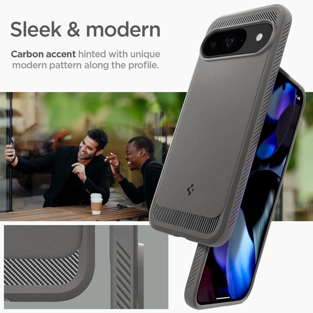 Spigen Rugged Armor Google Pixel 9 Pro / Pixel 9 Phone Case - Marble Gray - image 3