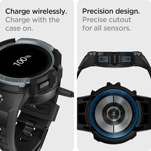 Spigen Galaxy Watch FE / 5 / 4 40mm Case + Band - Rugged Armor Pro - Charcoal Gray – image 6