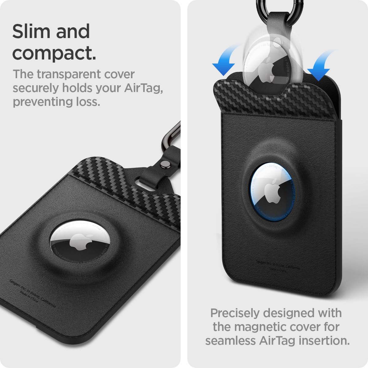 Spigen Air Fit Tesla & Rivian Key Card Holder with AirTag Slot 2-Pack - Black - image 4