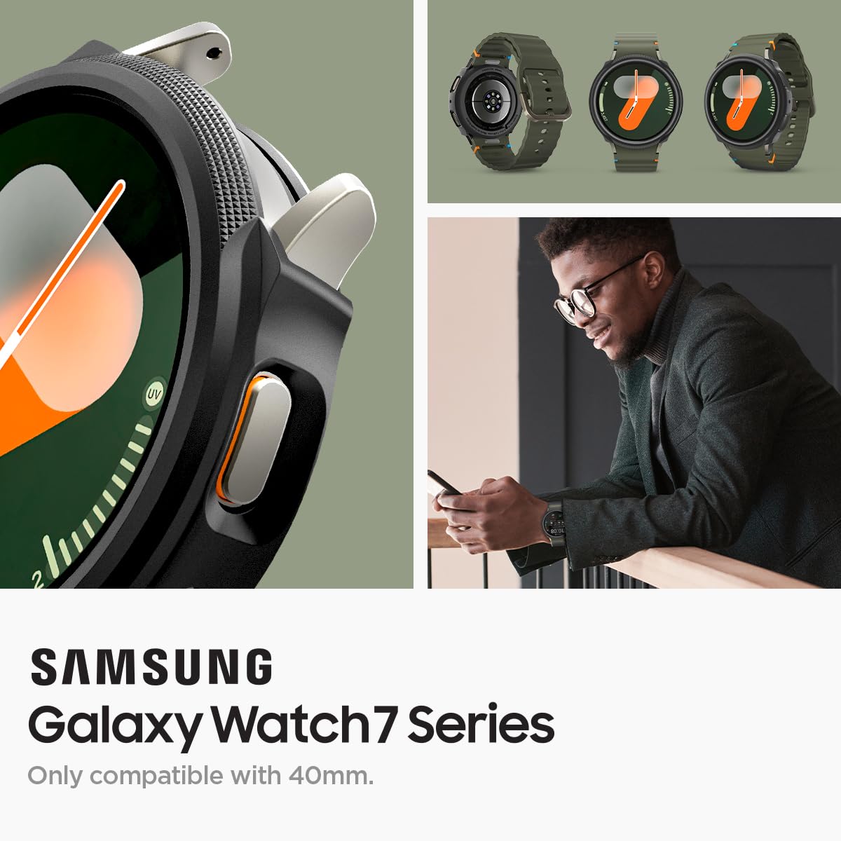 Spigen Galaxy Watch 7 40mm Case - Liquid Air - Matte Black - Matte Black - image 2