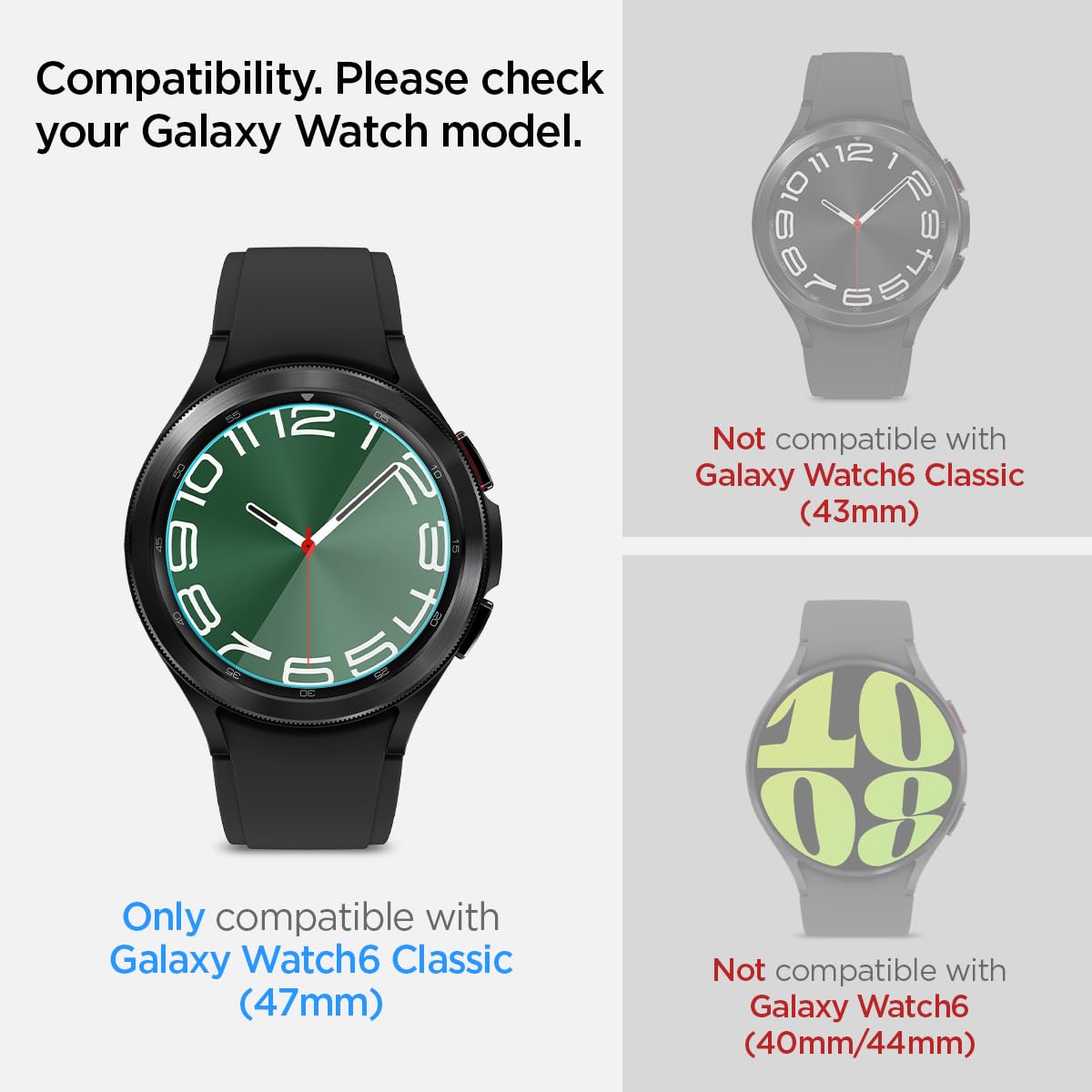 Spigen Galaxy Watch 6 Classic 47mm Screen Protector - Glas.tR EZ Fit (2 Pack) - Clear - image 2