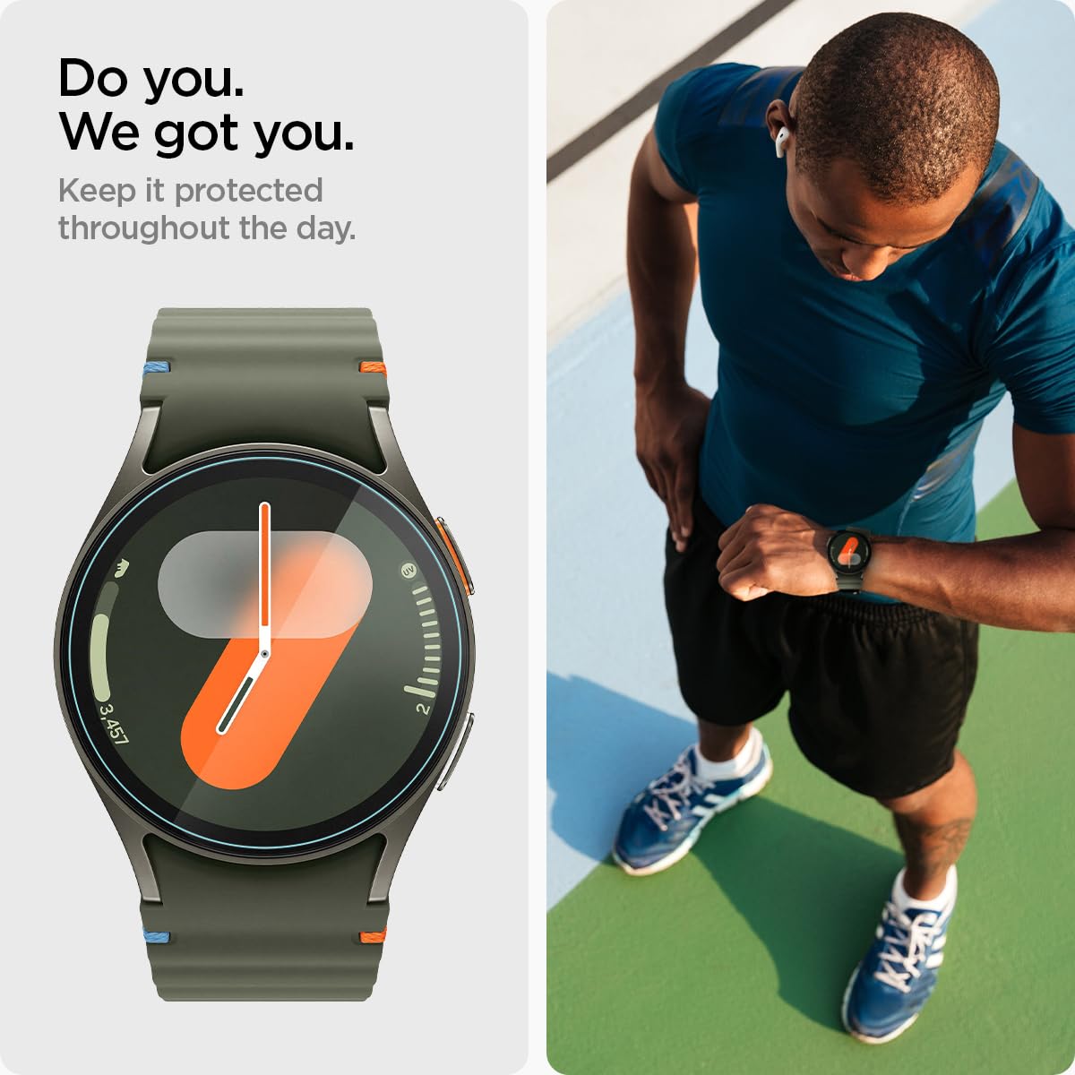 Spigen Galaxy Watch 7 40mm Screen Protector - Glas.tR EZ Fit (2 Pack) - Clear - image 4
