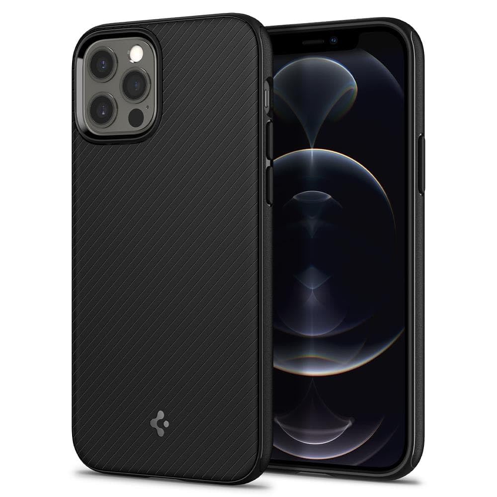 Spigen iPhone 12 and 12 Pro Case Mag Armor MagFit - Matte Black - image 3
