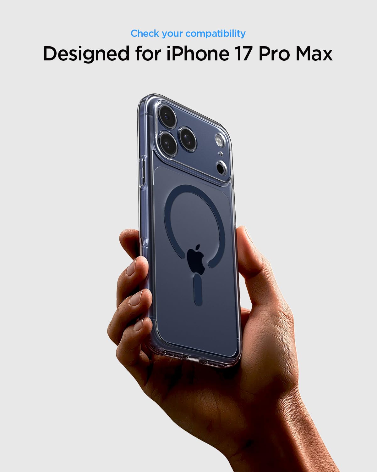 Spigen iPhone 17 Pro Max Case - Ultra Hybrid (MagFit) - Clear Deep Blue
