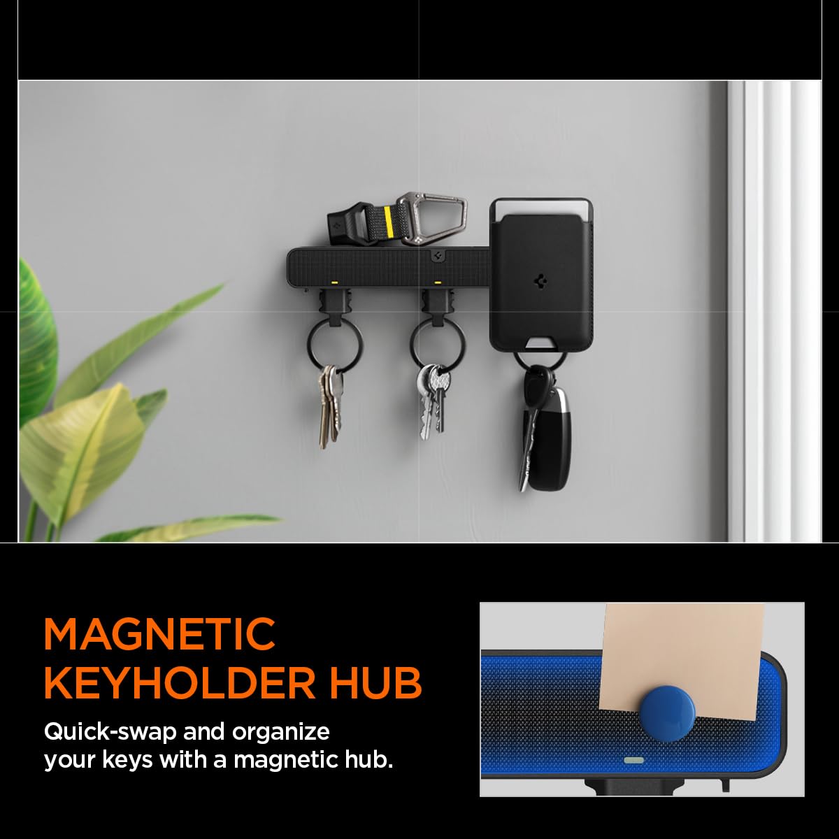 Spigen Life Magnetic Key Holder Hub with Carabiner - Black - image 2