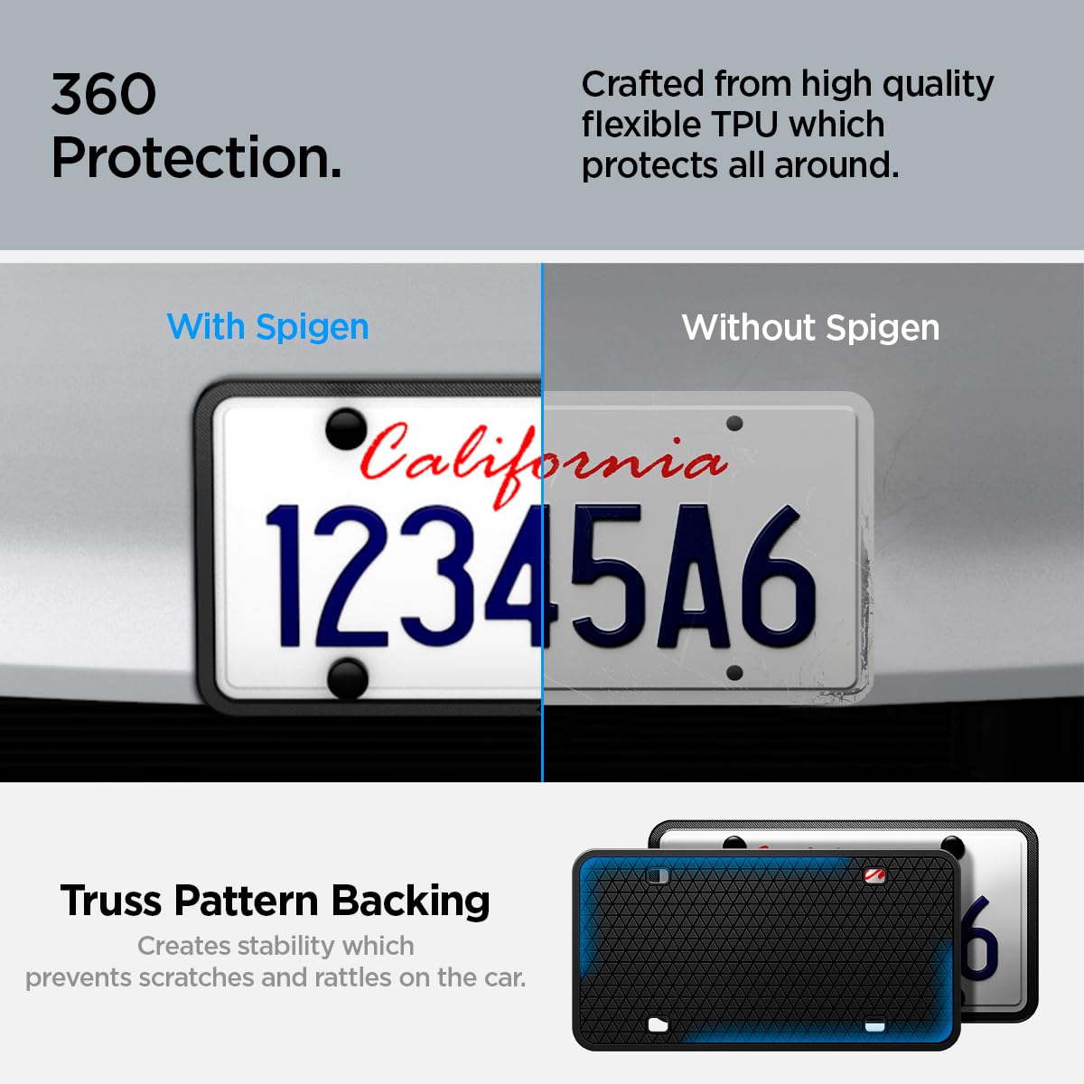 Spigen Universal US License Plate Frame with Installation Kit - Black - image 2
