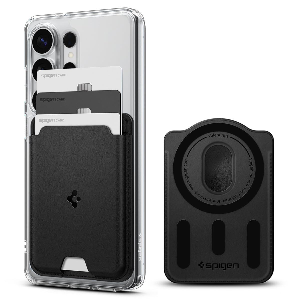Spigen Valentinus MagFit 3-Card Wallet - Black - image 1