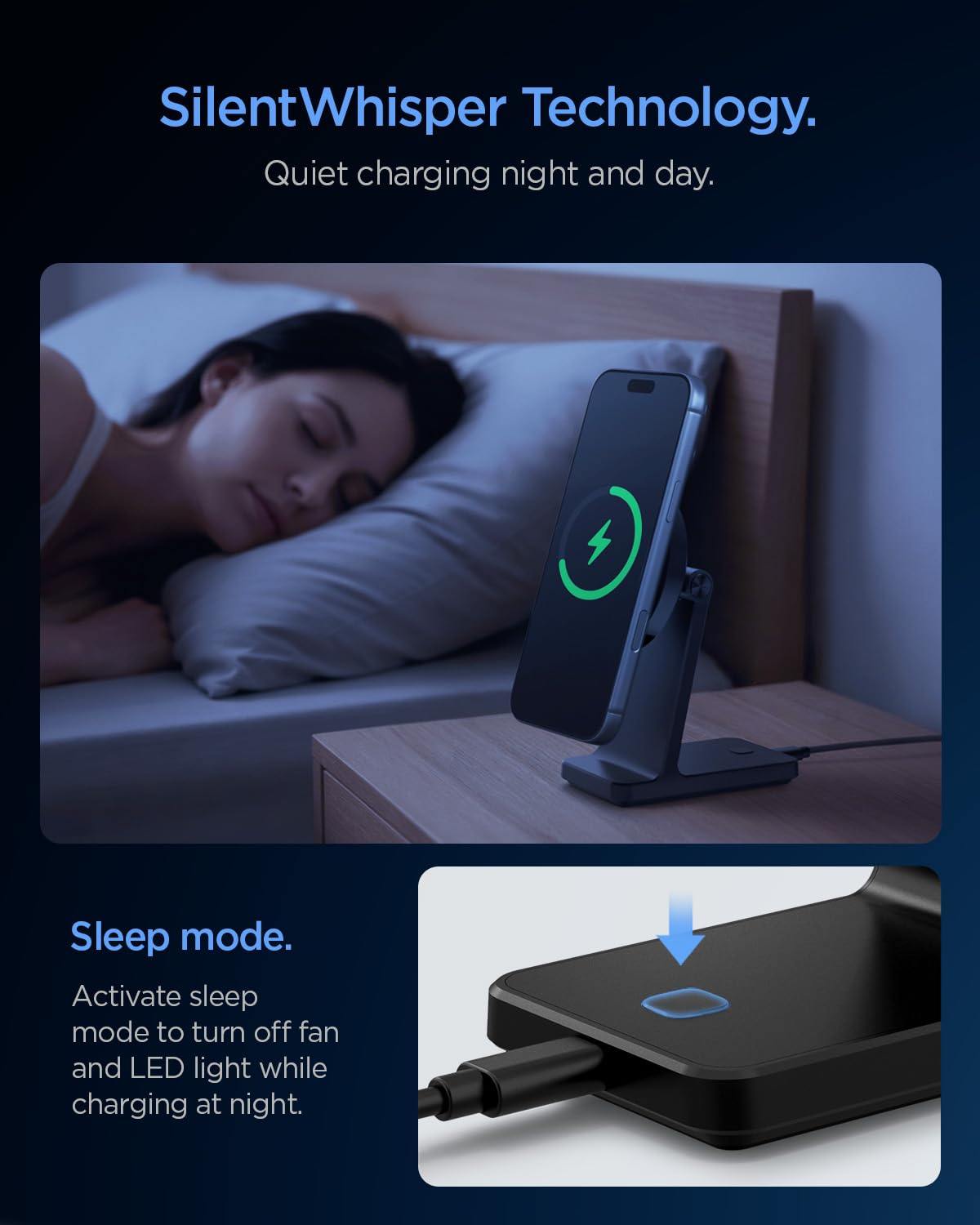 Spigen OneTap Pro 3 CryoMax Qi2 15W Wireless Charging Stand - Black - image 5