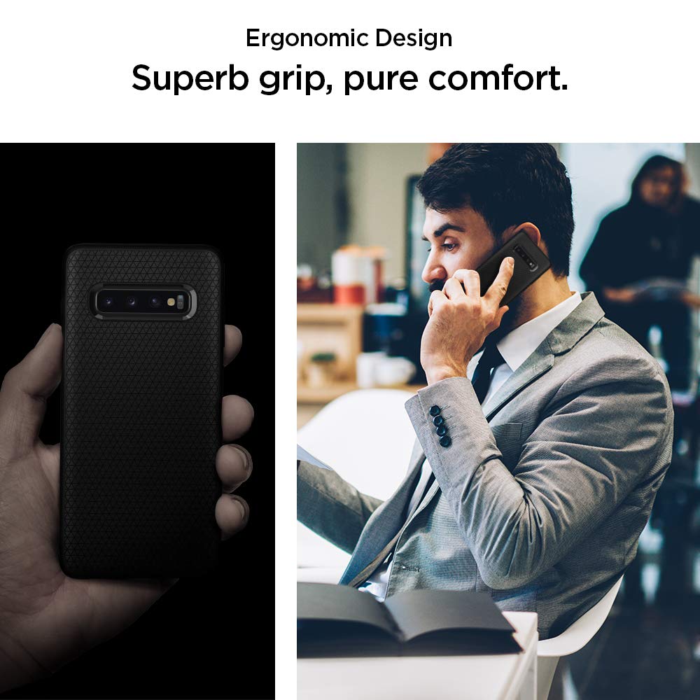 Spigen Galaxy S10 Plus Case - Liquid Air - Matte Black - image 4