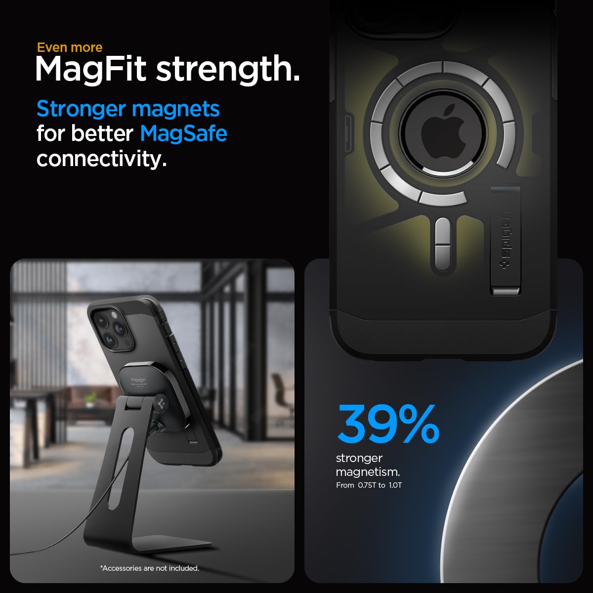 Spigen Tough Armor (MagFit) case for iPhone 15 Pro Max in Black – detail image 5