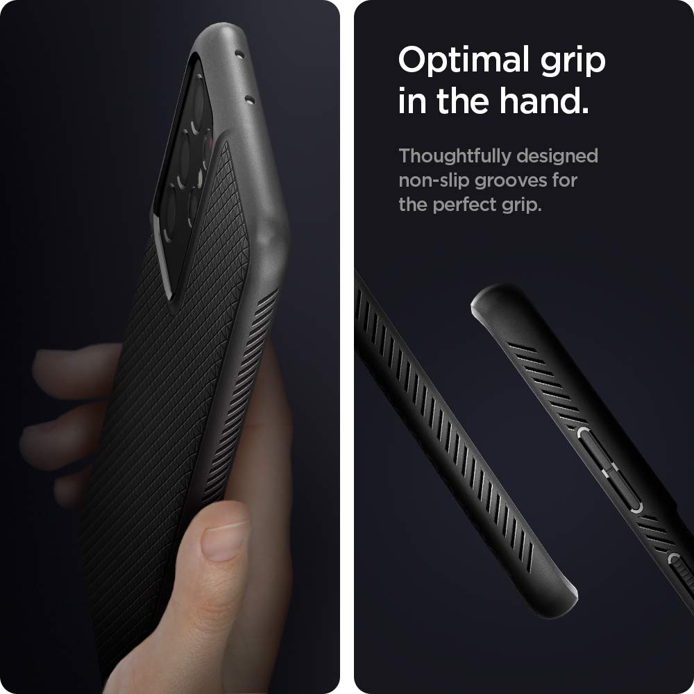 Spigen Galaxy S21 Ultra Case - Liquid Air - Matte Black - image 4