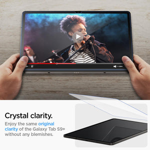 Spigen Galaxy Tab S10 Plus / S9 Plus Screen Protector - Glas.tR EZ Fit Tempered Glass - Clear - image 5