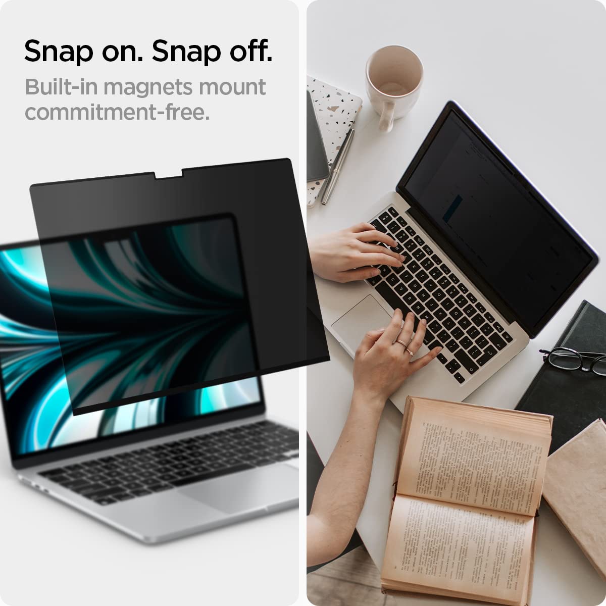 Spigen MacBook Air 13-inch SafeView privacy screen - Transparency - image 6