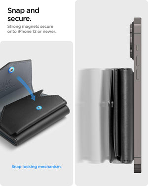 Spigen Valentinus Pro MagFit 3-Card Trifold Wallet - Black - image 6