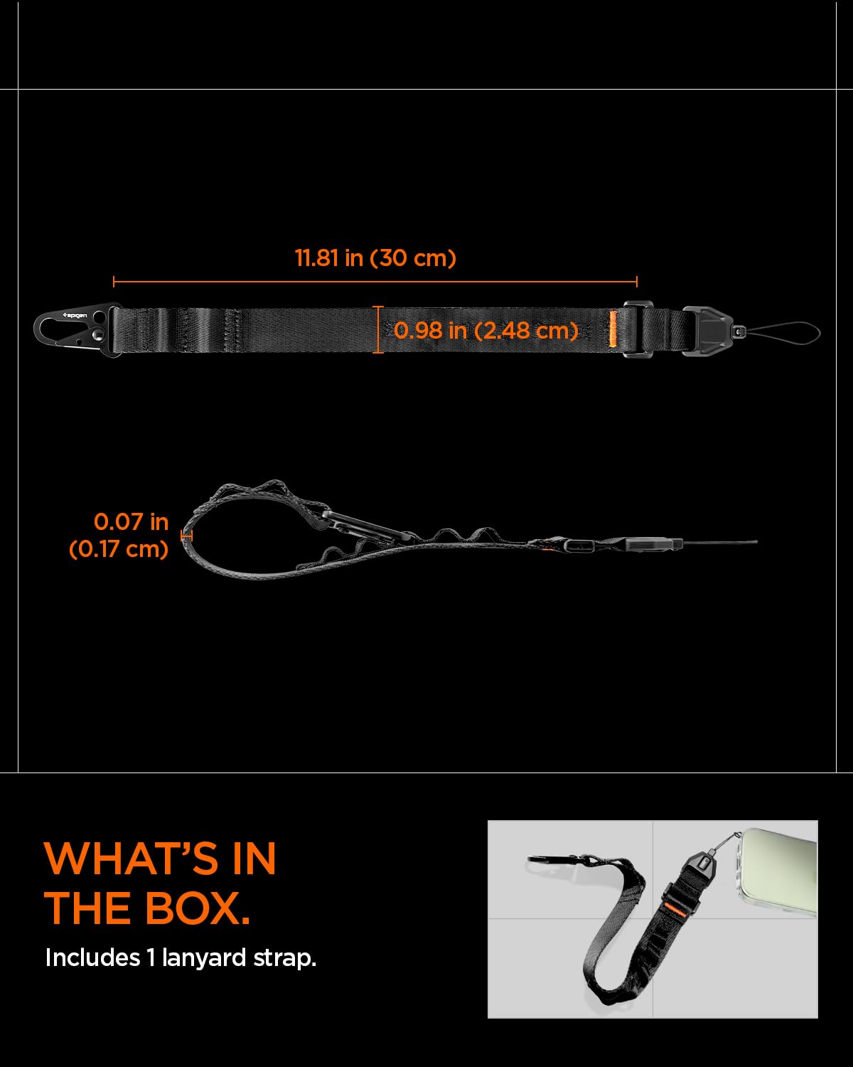 Spigen DA30S Adjustable Wrist Phone Strap - Black - image 7