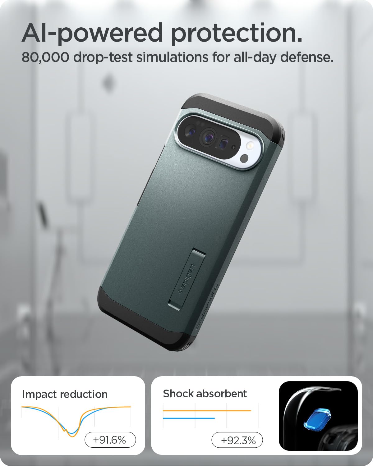 Spigen Pixel 10 Pro XL Tough Armor MagFit case - Abyss Green - image 5